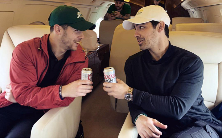 Jonas brothers with beer