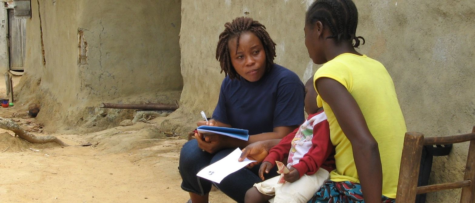 woman interviewing in the field