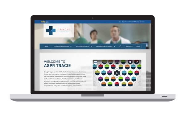 ASPR TRACIE website on laptop