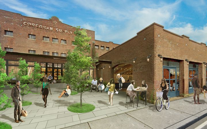 Image of 2D plan and 3D rendering of redesigning Brockton at EPA's Office of Brownfields and Land Revitalization