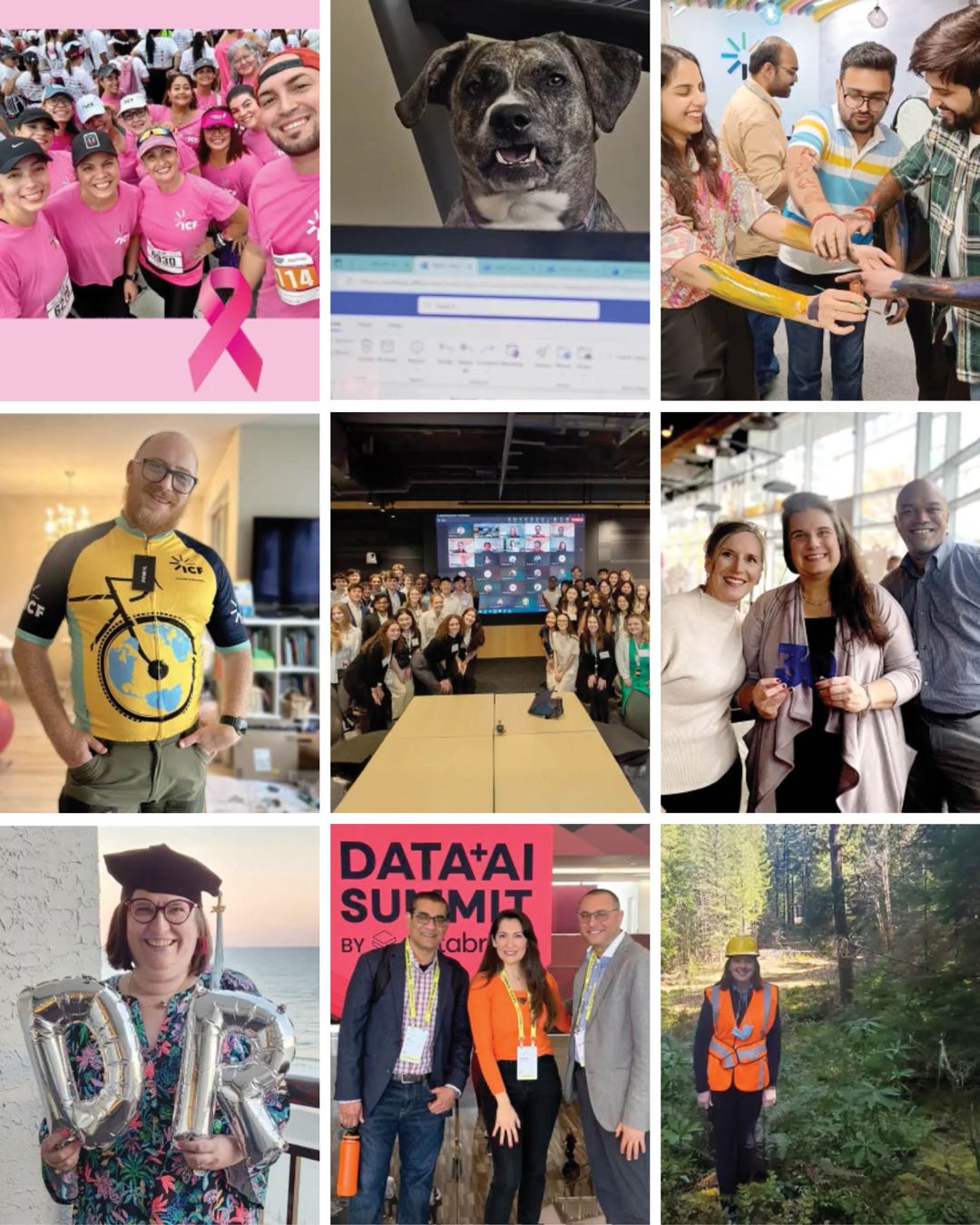 Photo collage of ICF employees engaged in various activities throughout 2024.