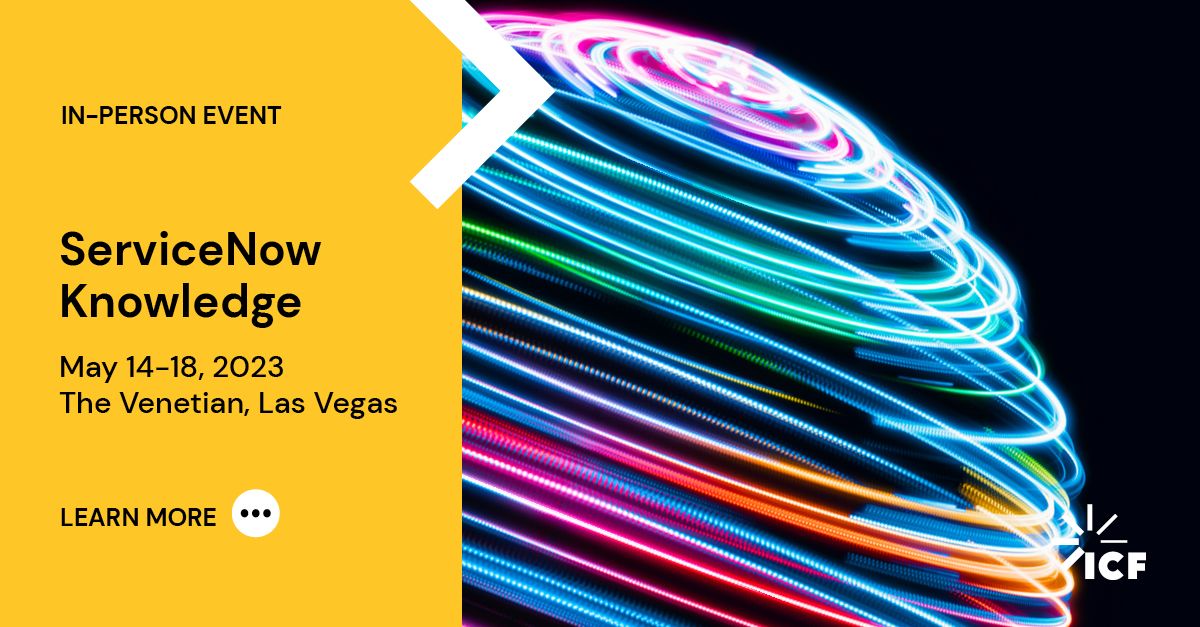 ICF at ServiceNow Knowledge ICF