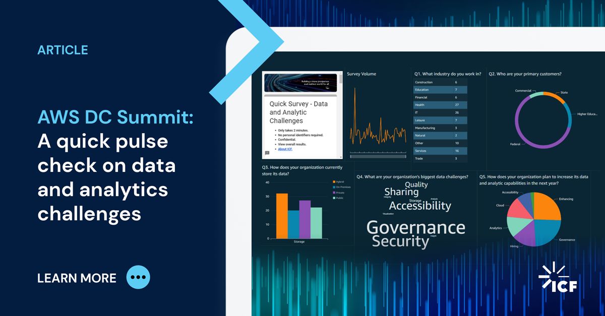 AWS DC Summit Pulse Check on Data and Analytics Challenges ICF