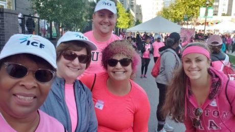 Almeta West and Durham team during Making Strides walk