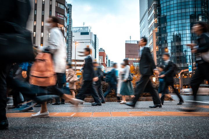 people moving in street