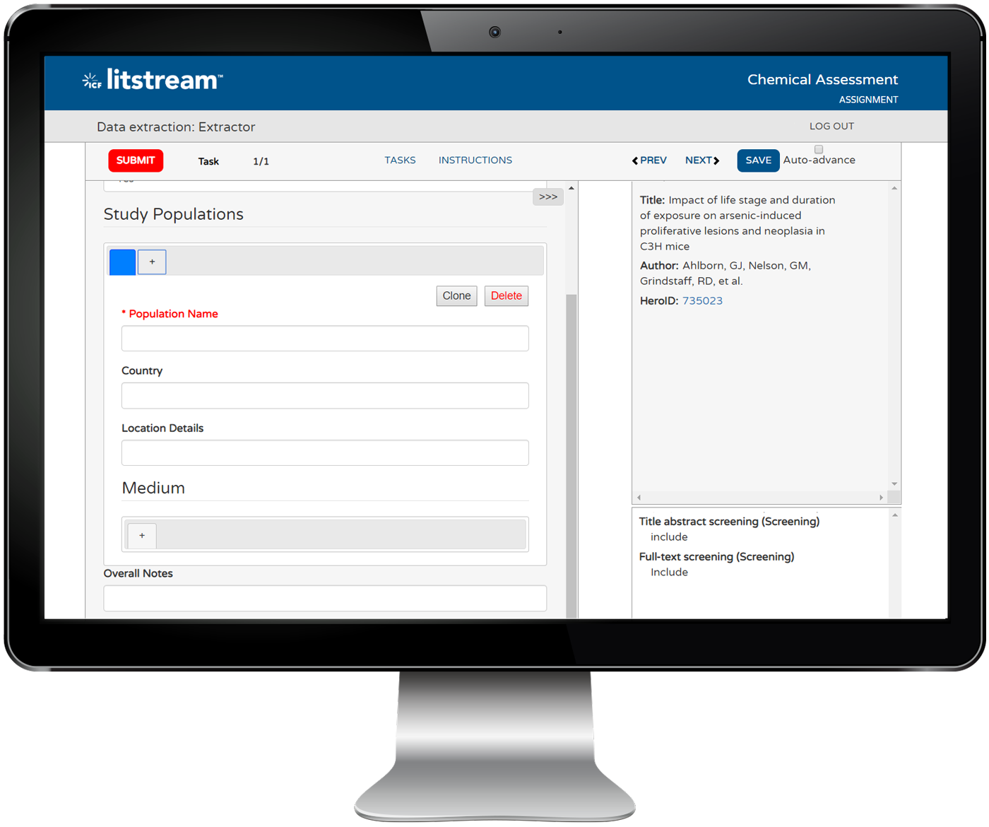 Litstream - getting the information you need using flexible forms snapshot of computer