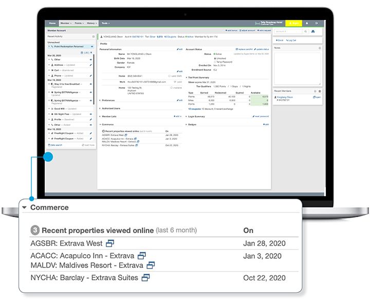 AEP and Tally platform screenshot on tablet of member profile