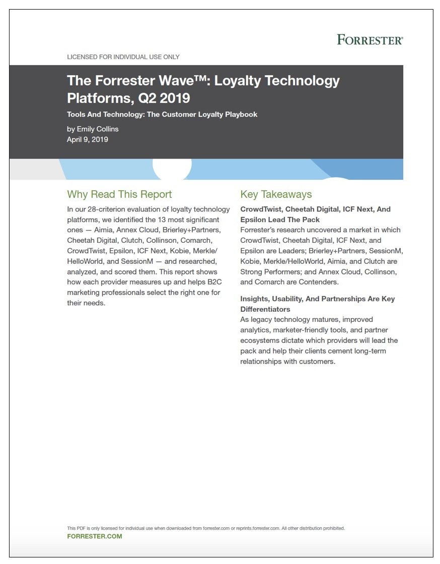 Snapshot of Forrester 2019 report