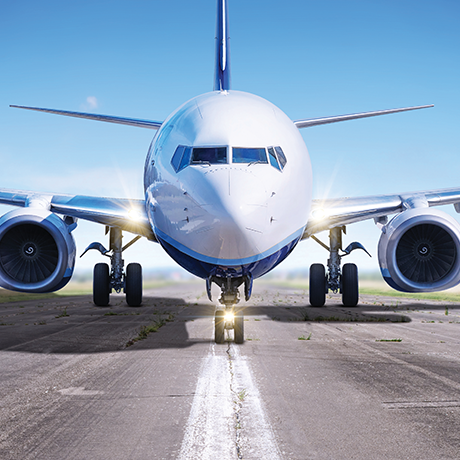 Aircraft on landing strip