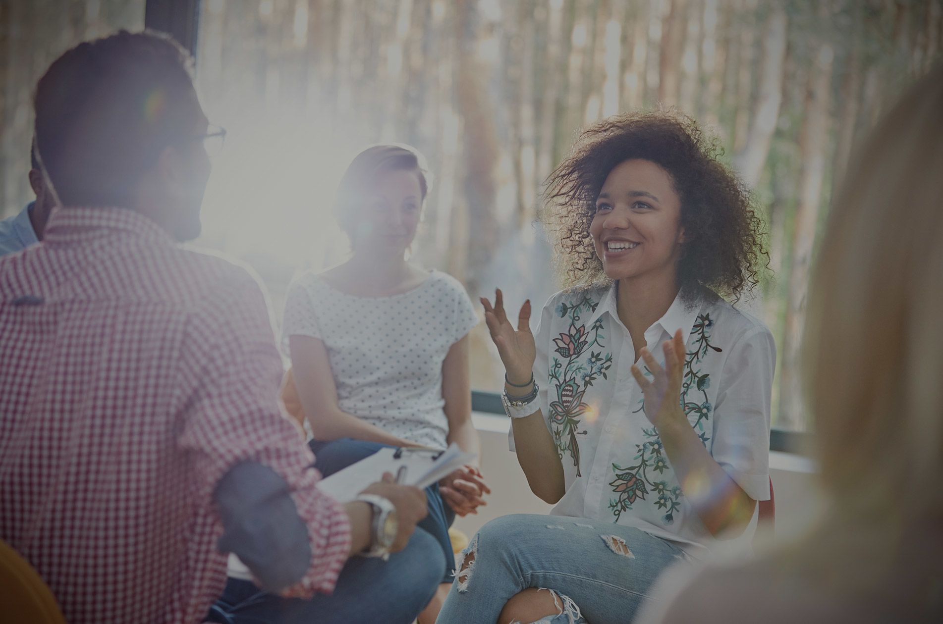 group talking