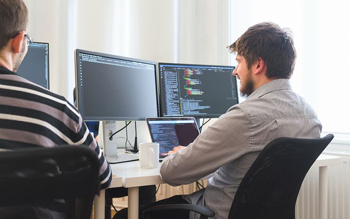 Man working on his desktop