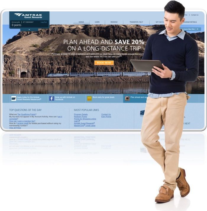 Passenger using Amtrak websites
