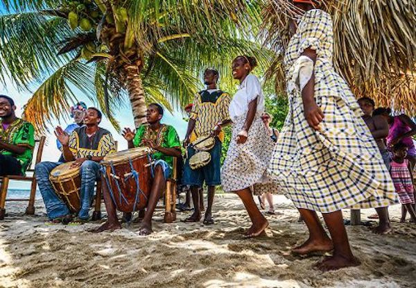 Beach entertainers in Belize