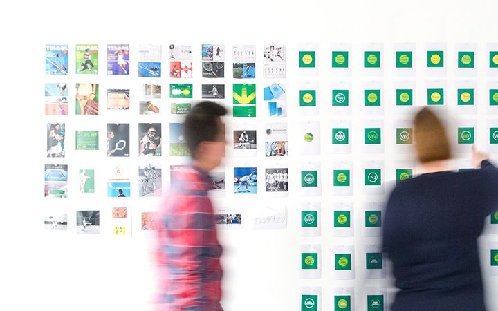 media strategy planning post its on wall