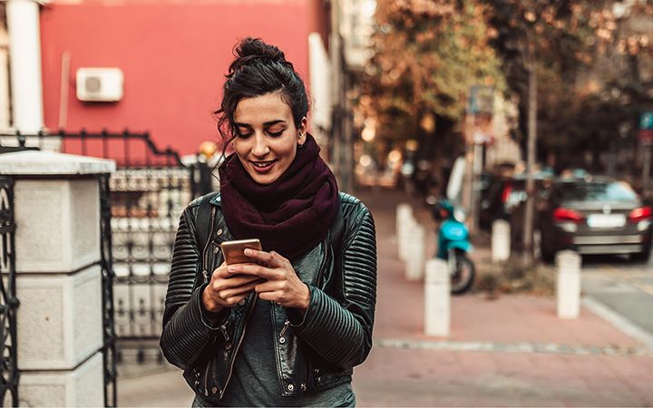 Woman using her smartphone
